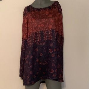 Weekend Suzanne Betro Womens Plus Keyhole Tie Back Top Size 2X NWOT